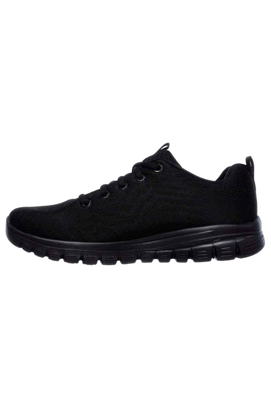 Scarpe da Allenamento Nere con Tomaia in Skech Knit Mesh SKECHERS Graceful - Get Connected
