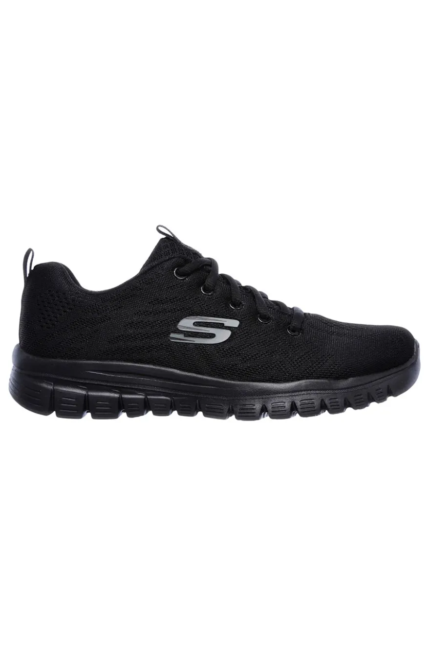 Scarpe da Allenamento Nere con Tomaia in Skech Knit Mesh SKECHERS Graceful - Get Connected