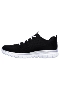 Scarpe da Allenamento Nere e Bianche con Tomaia in Skech Knit Mesh SKECHERS Graceful - Get Connected