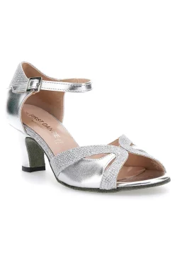Scarpe da ballo argentate con tacco basso THE FIRST DANCE 4558