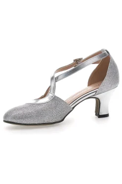 Scarpe da Ballo Argento con Tomaia Glitterata Made in Italy THE FIRST DANCE 5555