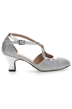 Scarpe da Ballo Argento con Tomaia Glitterata Made in Italy THE FIRST DANCE 5555