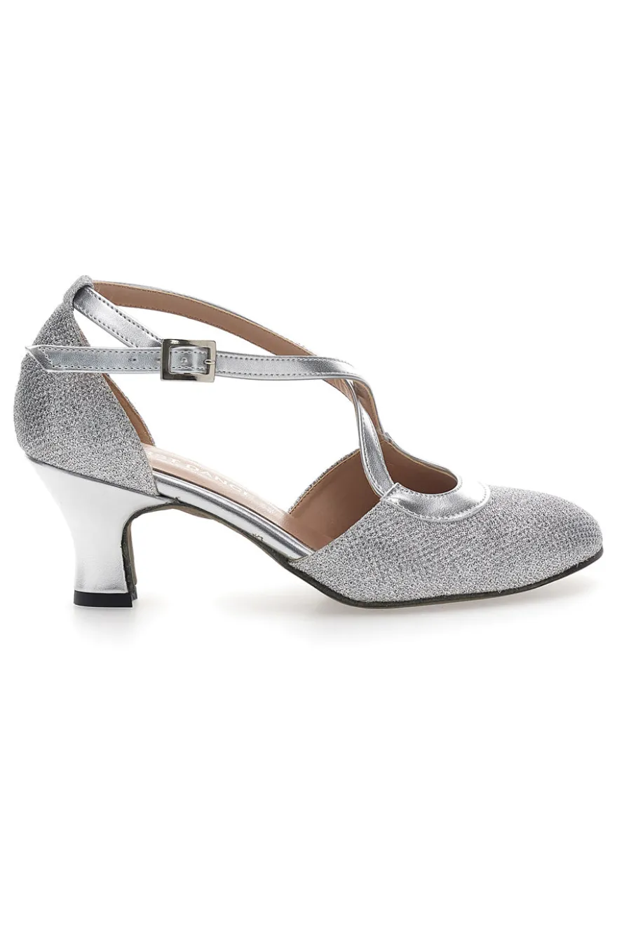 Scarpe da Ballo Argento con Tomaia Glitterata Made in Italy THE FIRST DANCE 5555