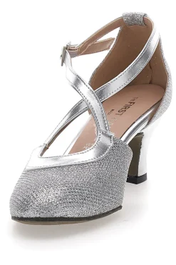 Scarpe da Ballo Argento con Tomaia Glitterata Made in Italy THE FIRST DANCE 5555