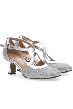 Scarpe da Ballo Argento con Tomaia Glitterata Made in Italy THE FIRST DANCE 5555