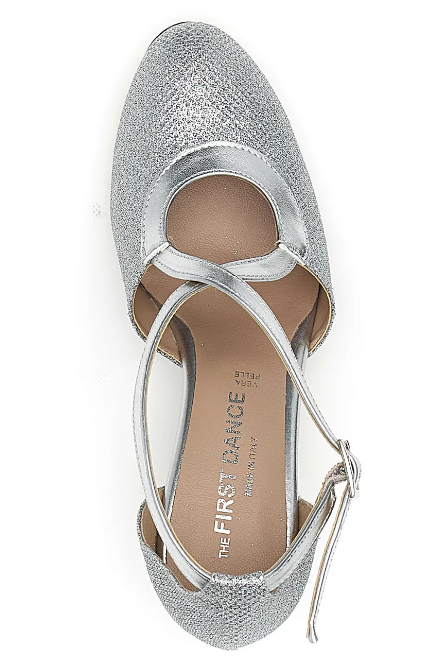 Scarpe da Ballo Argento con Tomaia Glitterata Made in Italy THE FIRST DANCE 5555