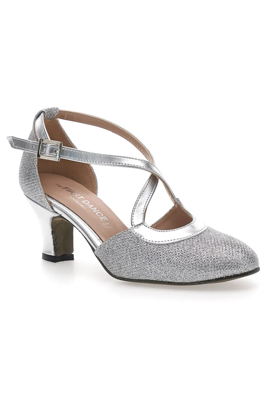Scarpe da Ballo Argento con Tomaia Glitterata Made in Italy THE FIRST DANCE 5555