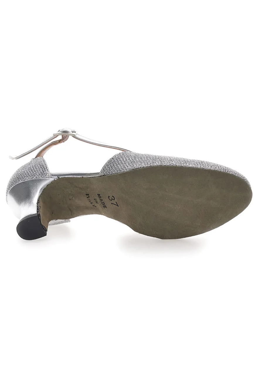 Scarpe da Ballo Argento con Tomaia Glitterata Made in Italy THE FIRST DANCE 5555