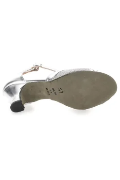 Scarpe da ballo argento con glitter e cinturino The First Dance 6558