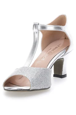 Scarpe da Ballo Argento con Suola in Pelle e Tacco Basso THE FIRST DANCE 5182