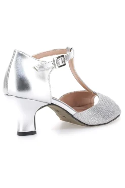 Scarpe da Ballo Argento con Suola in Pelle e Tacco Basso THE FIRST DANCE 5182
