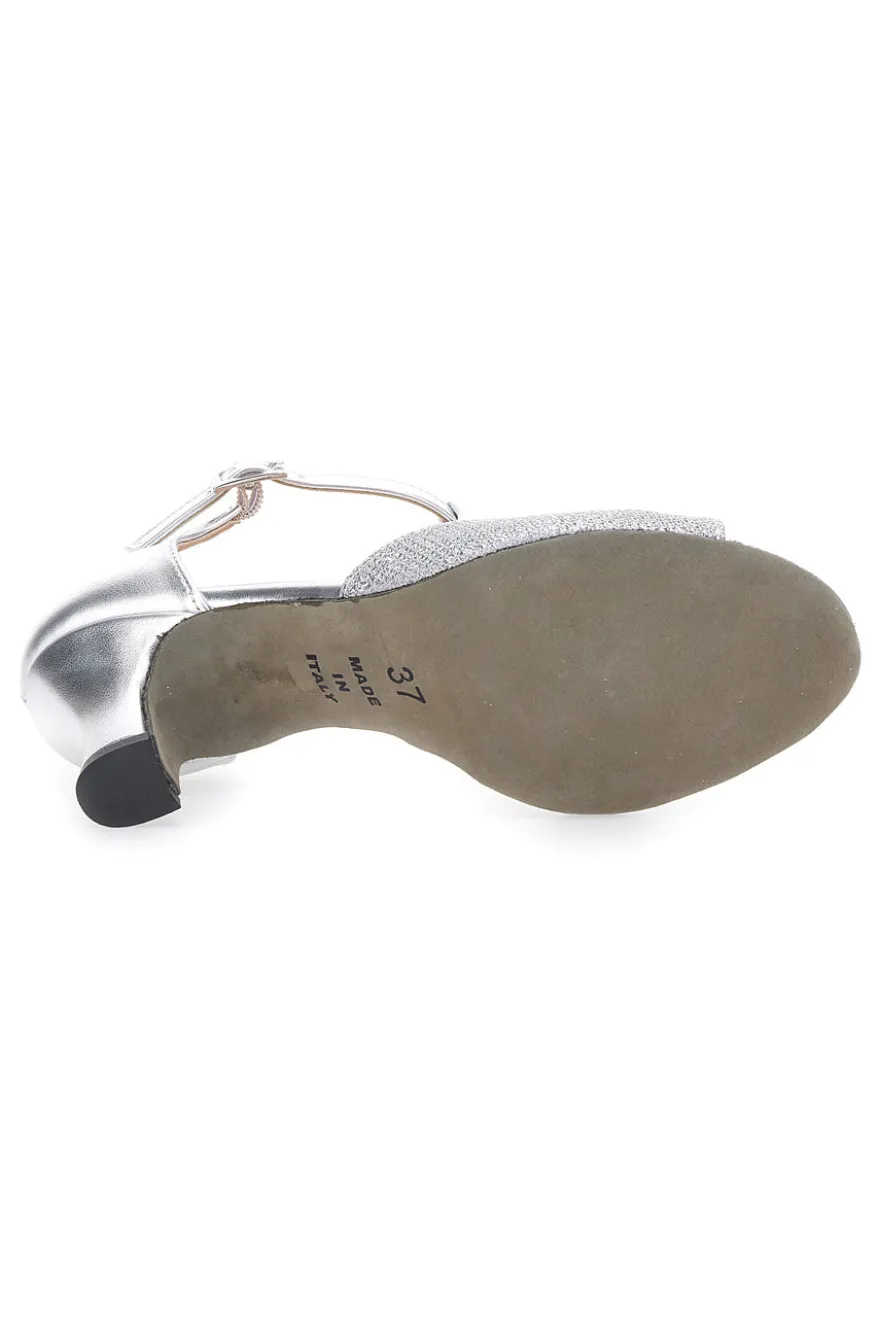 Scarpe da Ballo Argento con Suola in Pelle e Tacco Basso THE FIRST DANCE 5182