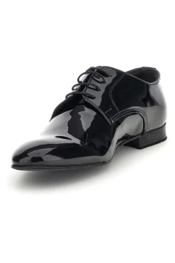 Scarpe da ballo blu lucide con suola in cuoio stringate Mr.dance 1720V