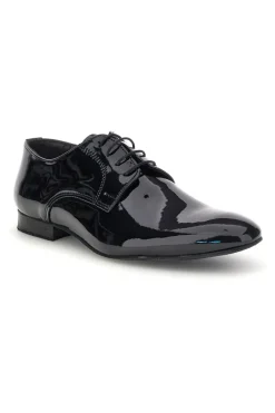 Scarpe da ballo blu lucide con suola in cuoio stringate Mr.dance 1720V