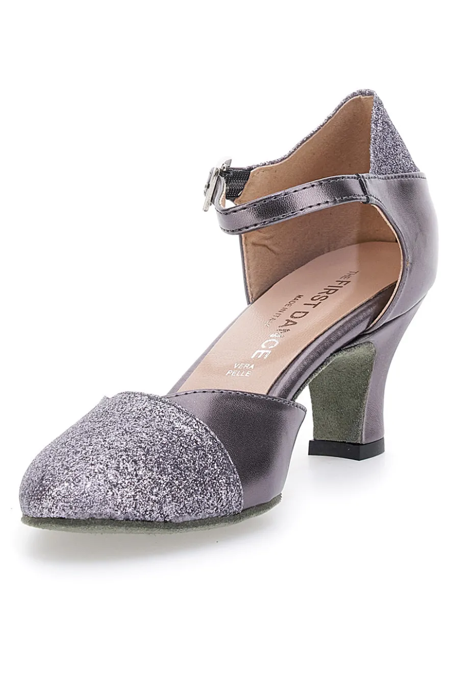Scarpe da Ballo Grigio Scuro Con Tacco e Glitter The First Dance 4552