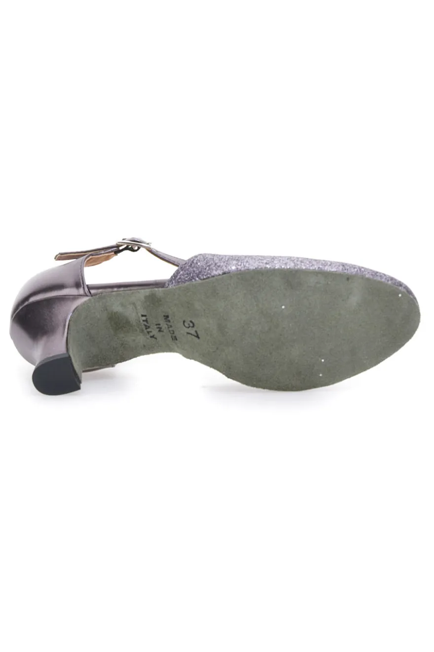 Scarpe da Ballo Grigio Scuro Con Tacco e Glitter The First Dance 4552