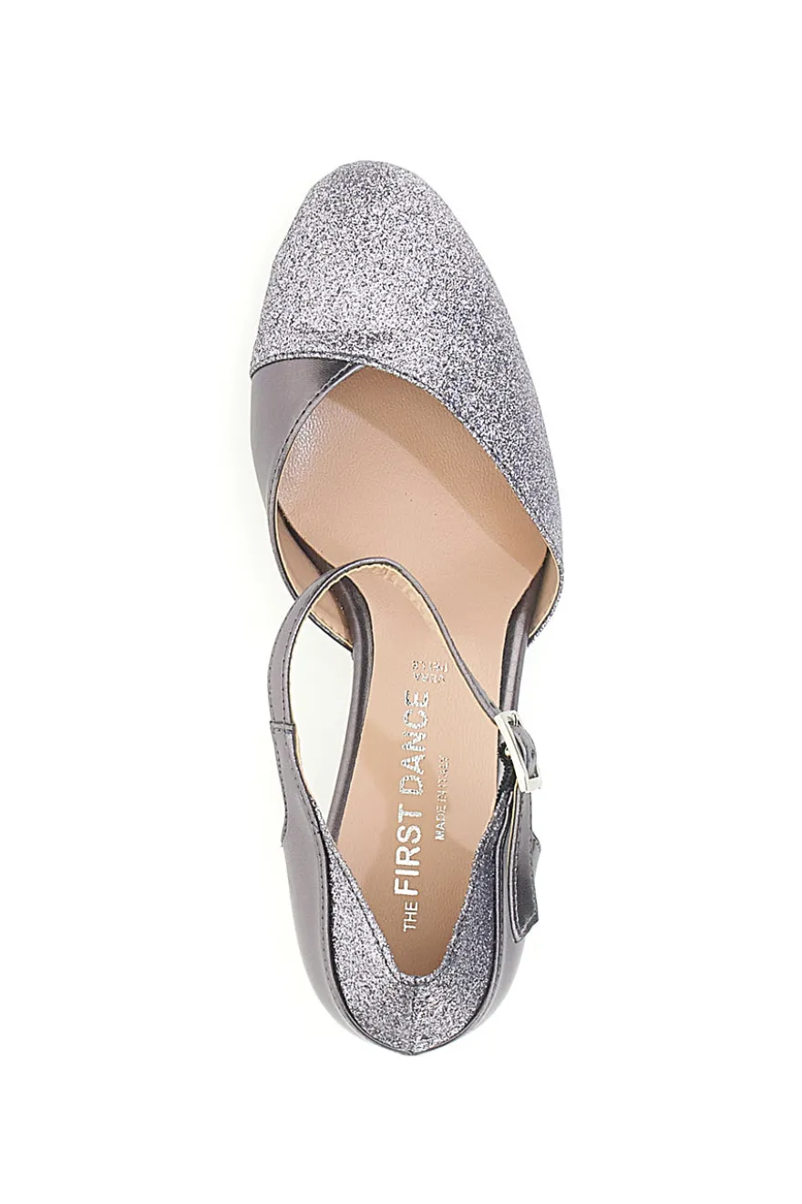 Scarpe da Ballo Grigio Scuro Con Tacco e Glitter The First Dance 4552