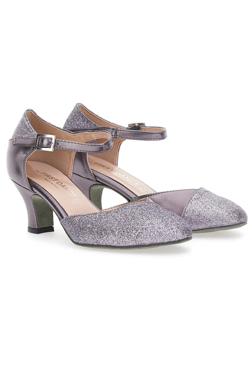 Scarpe da Ballo Grigio Scuro Con Tacco e Glitter The First Dance 4552