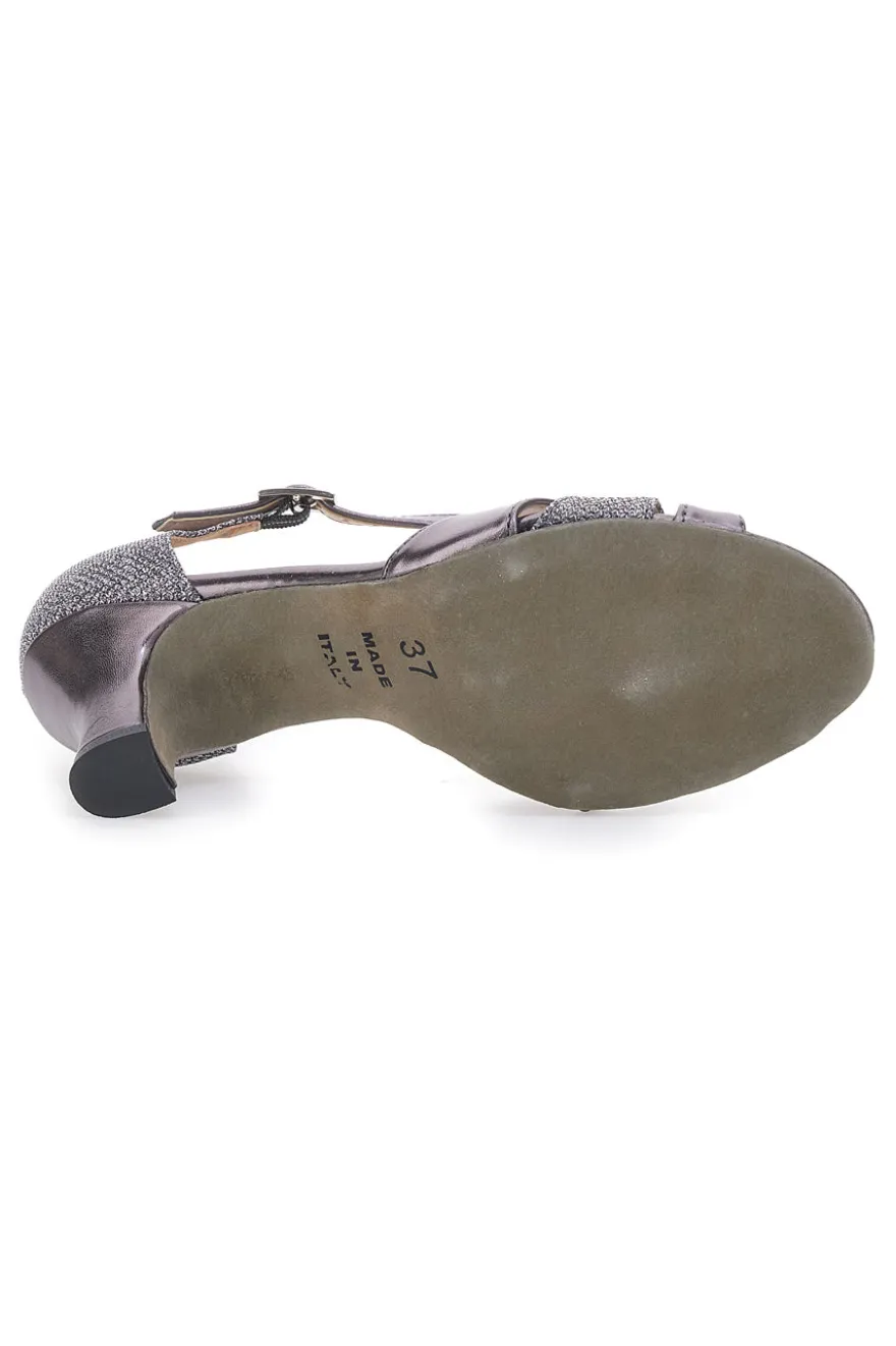 Scarpe da Ballo Grigio Scuro con Suola in Pelle Made in Italy THE FIRST DANCE 5186