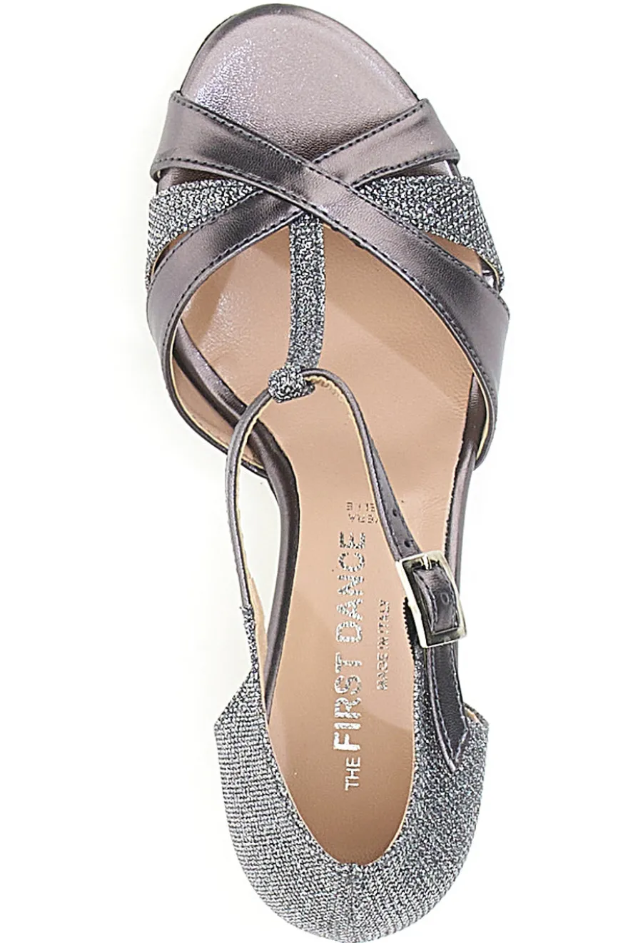 Scarpe da Ballo Grigio Scuro con Suola in Pelle Made in Italy THE FIRST DANCE 5186