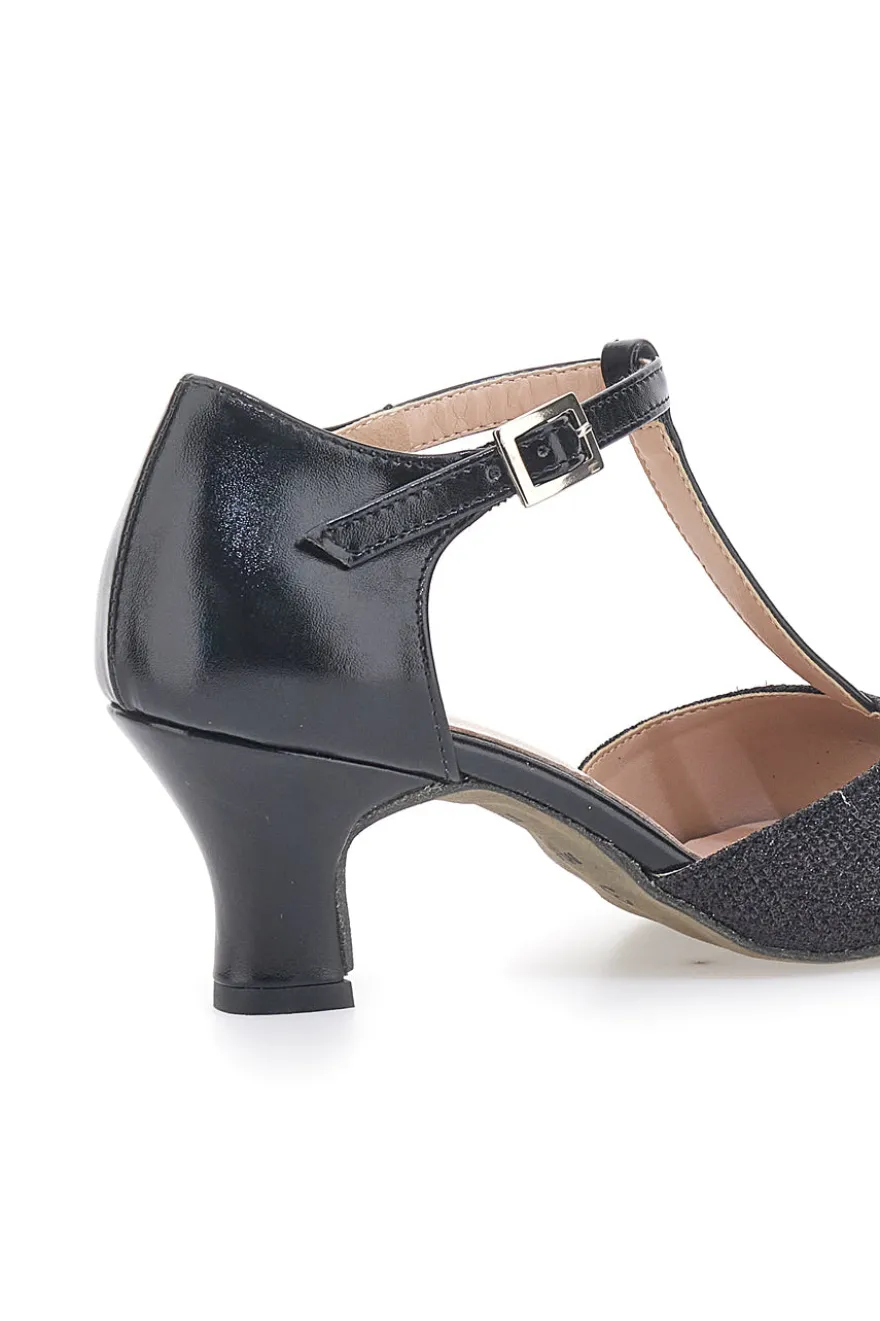 Scarpe da Ballo Nere con Suola in Pelle e Tacco Basso THE FIRST DANCE 5182