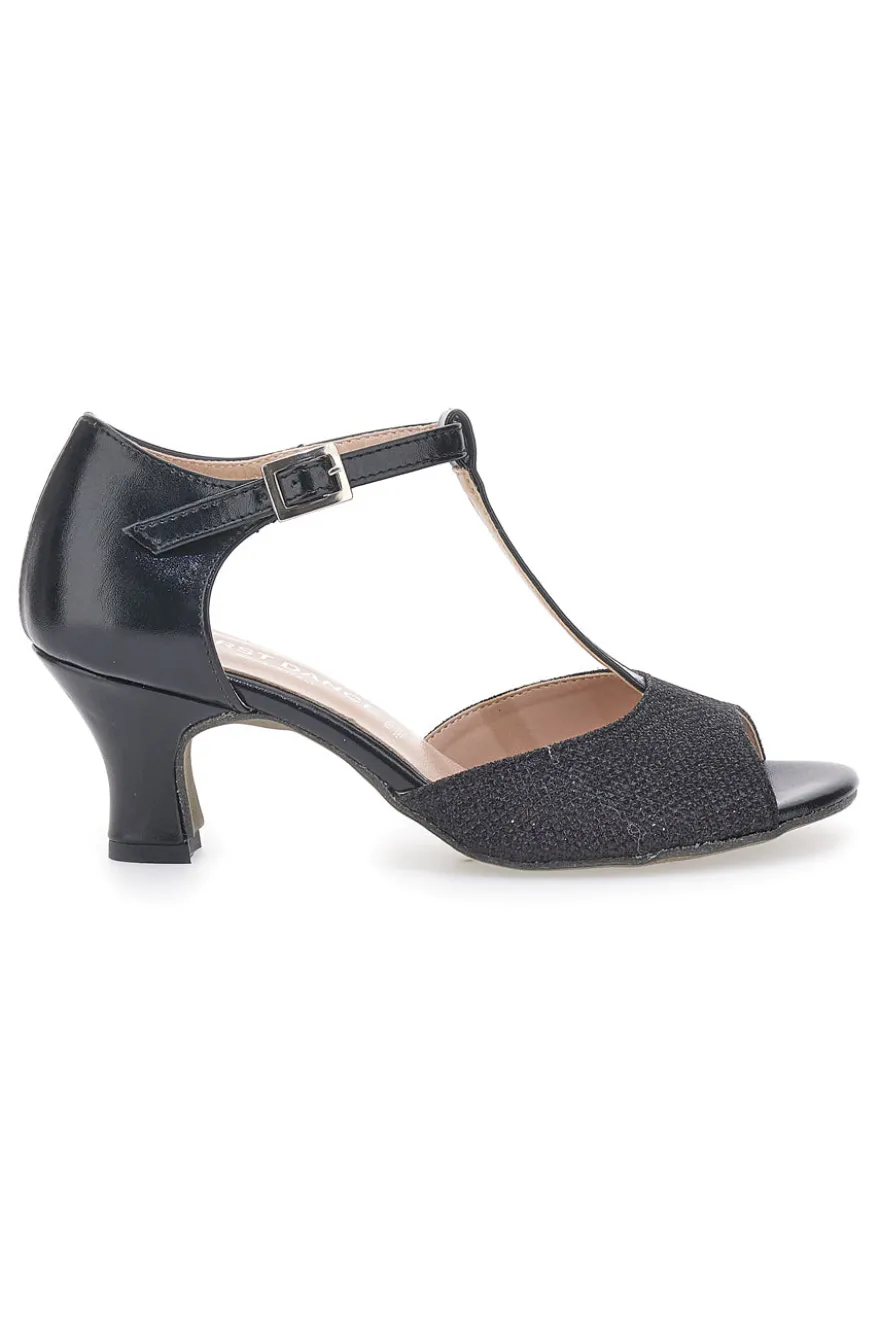 Scarpe da Ballo Nere con Suola in Pelle e Tacco Basso THE FIRST DANCE 5182