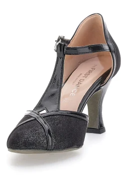 Scarpe da ballo nere con cinturino a T e tacco svasato The First Dance 6325
