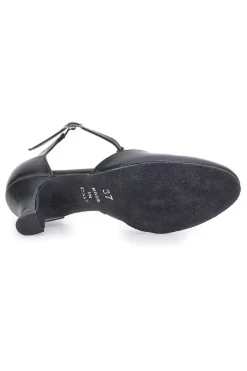 Scarpe da ballo nere con cinturino a T e suola in pelle Mon dieu 112