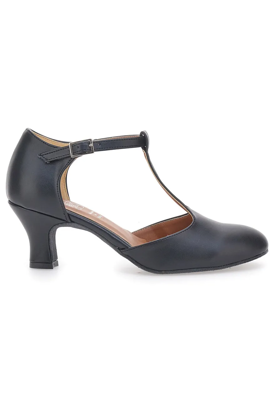 Scarpe da Ballo Nere con Tomaia Liscia e Tacco Basso MON DIEU MUSIQUE 12