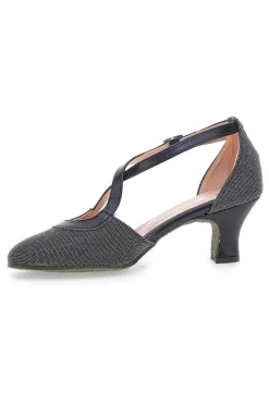 Scarpe da ballo nere con cinturino e suola in vera pelle The First Dance 6555