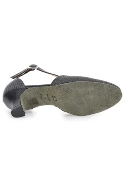 Scarpe da ballo nere con cinturino e suola in vera pelle The First Dance 6555