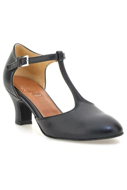 Scarpe da ballo nere con cinturino a T e tacco medio Mon Dieu Musique 212