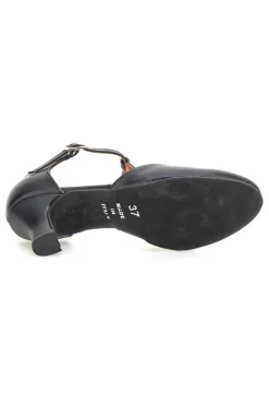 Scarpe da ballo nere con cinturino a T e tacco medio Mon Dieu Musique 212