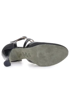 Scarpe da ballo nere con cinturini incrociati e suola in vera pelle The First Dance 6331