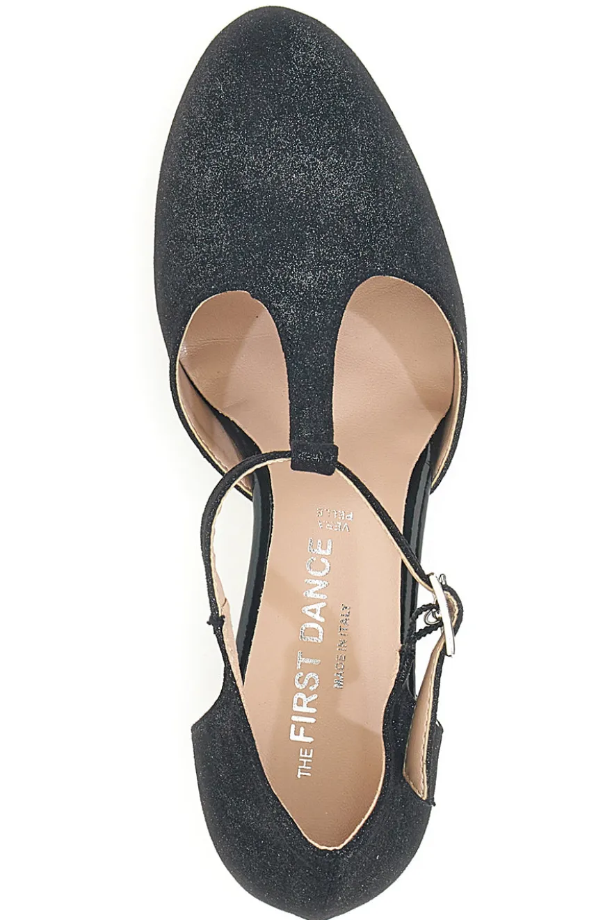 Scarpe da ballo nere con cinturino e tacco medio The First Dance 6334