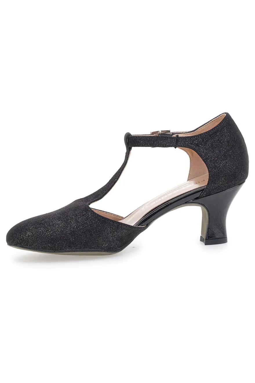 Scarpe da ballo nere con cinturino e tacco medio The First Dance 6334