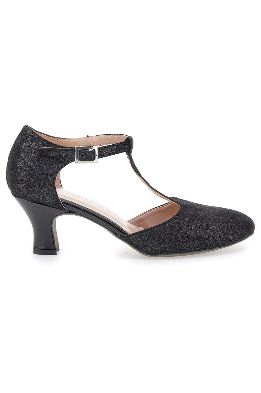 Scarpe da ballo nere con cinturino e tacco medio The First Dance 6334
