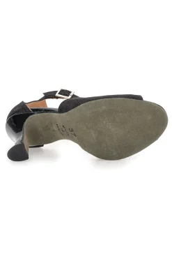 Scarpe da ballo nere open toe con cinturino alla caviglia The First Dance 6514