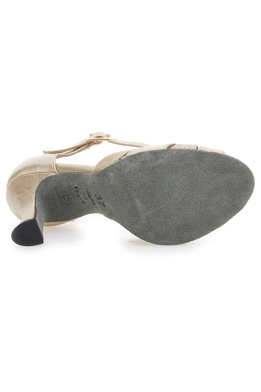 Scarpe da Ballo Oro con Cinturino The First Dance 622 75