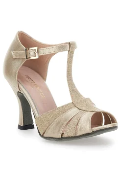Scarpe da Ballo Oro con Cinturino The First Dance 622 75