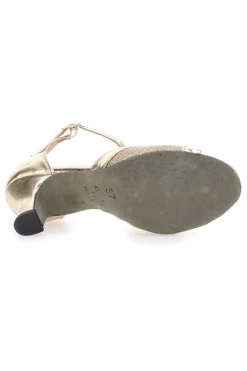 Scarpe da ballo oro con glitter e cinturino The First Dance 6558