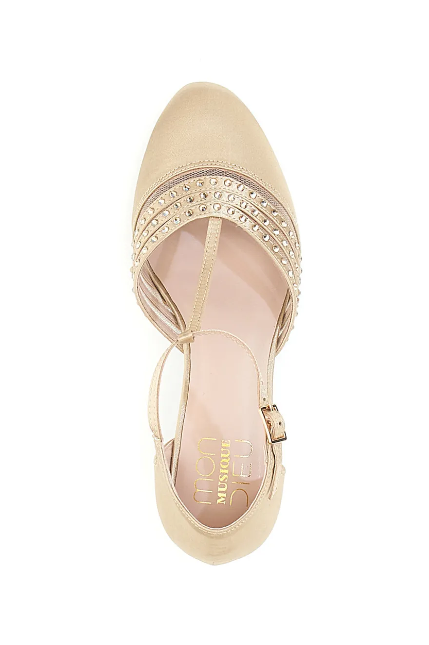 Scarpe da Ballo Oro Con Strass Mon Dieu 1460702