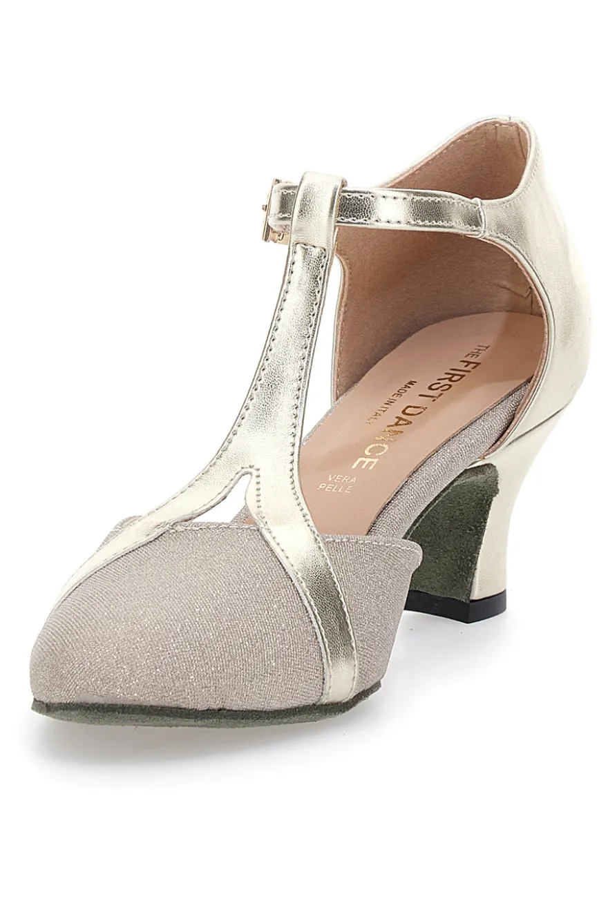 Scarpe da Ballo Platino Con Tacco Basso The First Dance 4554