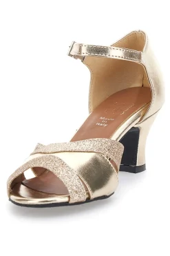 Scarpe da Ballo Platino con Cinturino alla Caviglia e Tacco Medio MON DIEU MUSIQUE 14