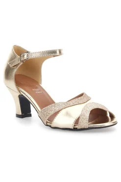 Scarpe da Ballo Platino con Cinturino alla Caviglia e Tacco Medio MON DIEU MUSIQUE 14