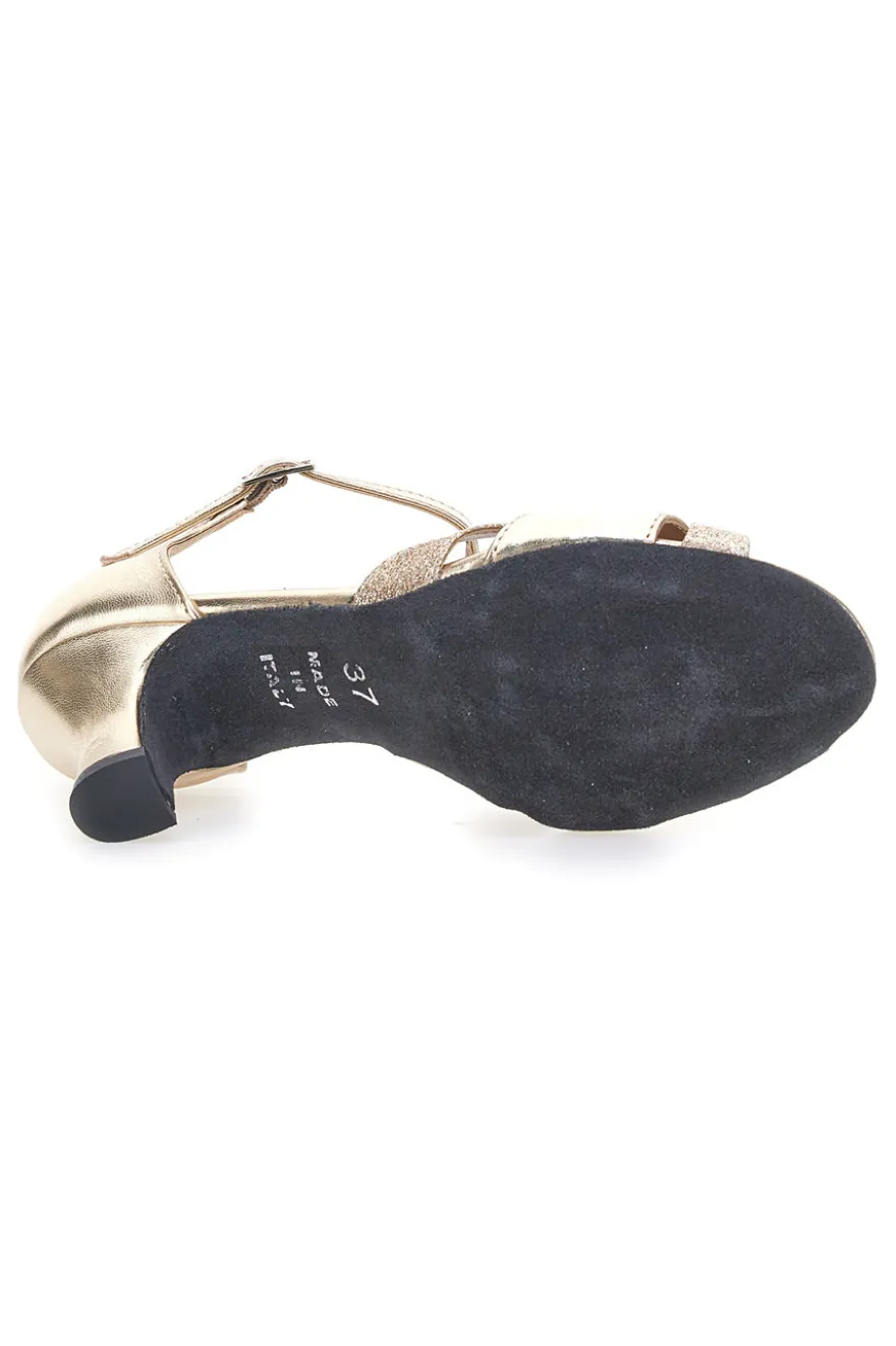 Scarpe da Ballo Platino con Cinturino alla Caviglia e Tacco Medio MON DIEU MUSIQUE 14