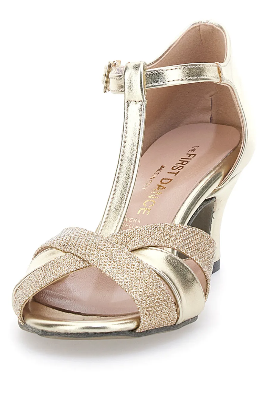 Scarpe da Ballo Platino Open Toe Con Glitter THE FIRST DANCE 5202