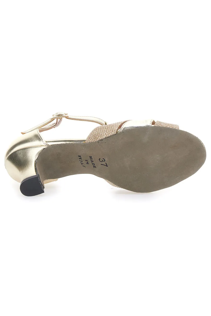 Scarpe da Ballo Platino Open Toe Con Glitter THE FIRST DANCE 5202