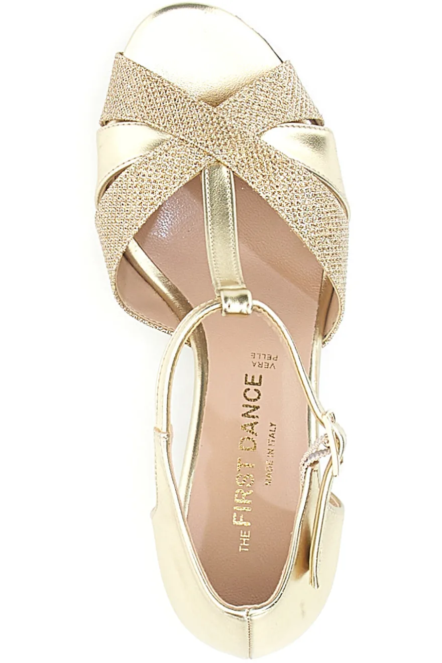 Scarpe da Ballo Platino Open Toe Con Glitter THE FIRST DANCE 5202