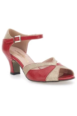 Scarpe da Ballo Rosse e Platino con Cinturino e Dettagli Scintillanti THE FIRST DANCE 5129